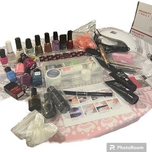 Nails lot! Led nail lamp polish drill tips nails supplies etc